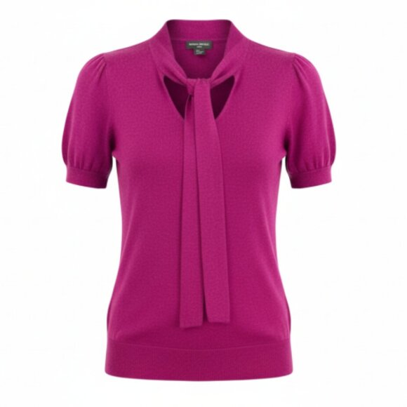 Banana Republic Tops - Banana Republic Juniors Top Purple Size Small Puff Short Sleeve Blouse Attached